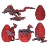 3D Printed Dragon Egg Figurine Movable Joints Flying Dragon Figure Fidget Toy Dragon Egg with Articulated Dragon Inside Decoration Ornament