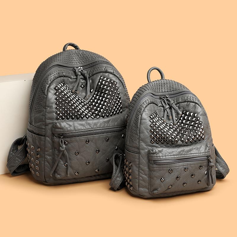 Rucsac Decorat cu Nituri Rucsac la Modă Stil Punk pentru Femei Utilizare Zilnică Casual Rucsac Ușor Detaliu cu Șuruburi pentru Naveta Zilnică Școală și Călătorii