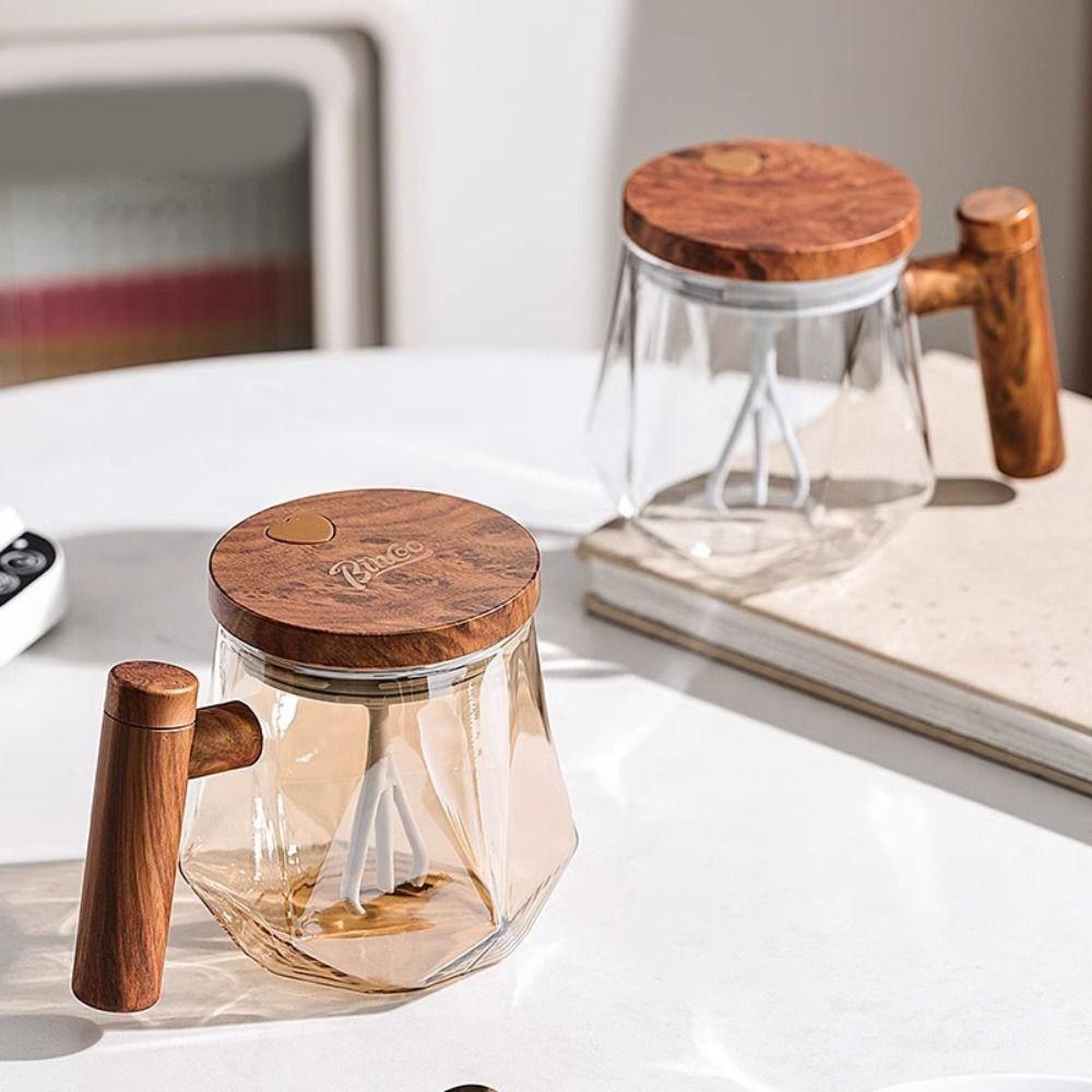 Tazza Automescolante Elettrica in Vetro Borosilicato da 400 ml per Caffè/Latte/Proteine in Polvere