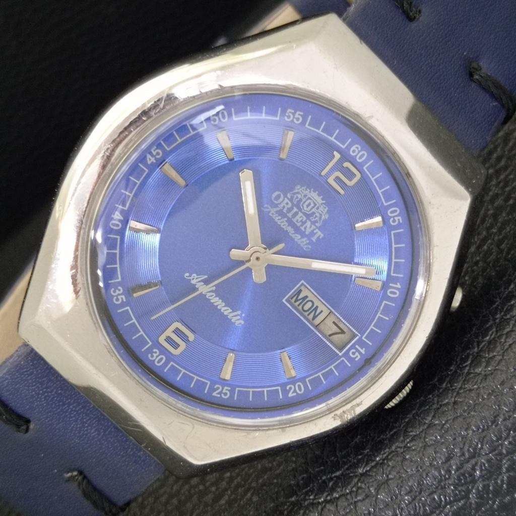 

ВИНТАЖНЫЕ МУЖСКИЕ ЧАСЫ ORIENT AUTOMATIC 46941 ЯПОНИЯ С СИНИМ ЦИФЕРБЛАТОМ a700660-5 R204-a700660