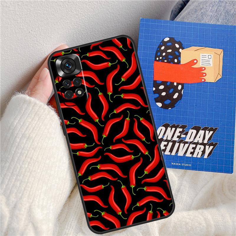 Red Chilli Pepper Pattern Funda For Xiaomi Redmi 14C 10C 12C 13C Redmi Note 13 Pro 9 10 11 12 10S 11S 12S 14 Pro Case