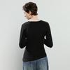 Chuyu Women's Slim-Fit Asymmetrical Long-Sleeve T-Shirt