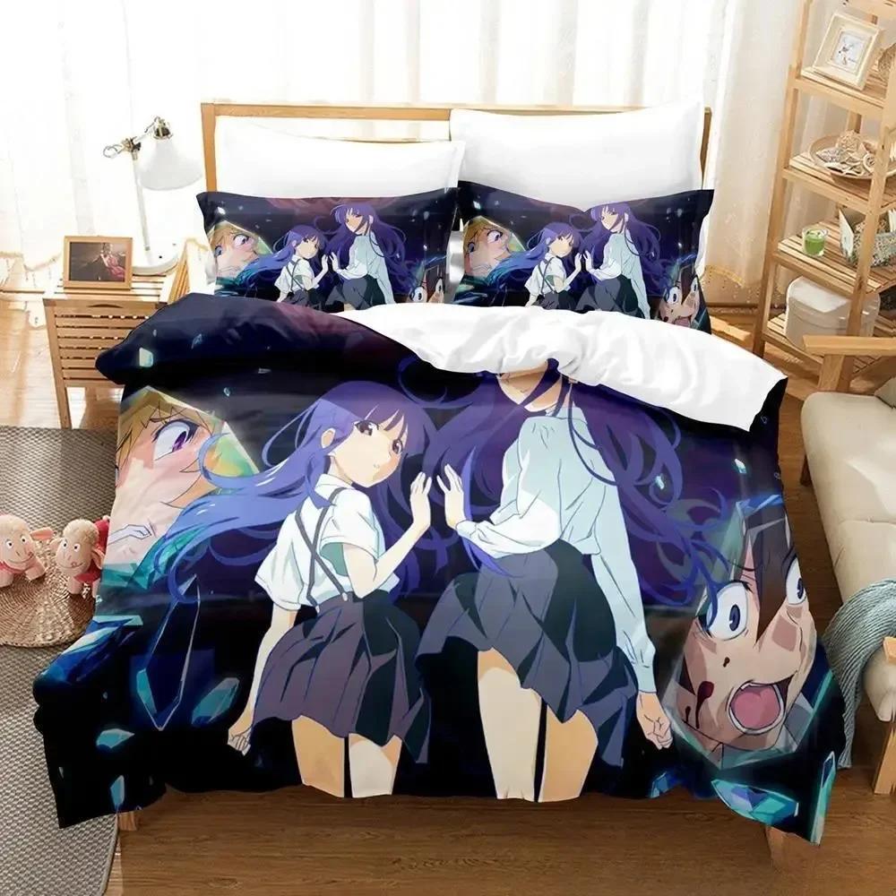 3D Anime Higurashi When They Cry Printed Bed Set Duvet Cover Pillowcase Bedding Set Linen Sheet Quilt Cover Full Queen King Size