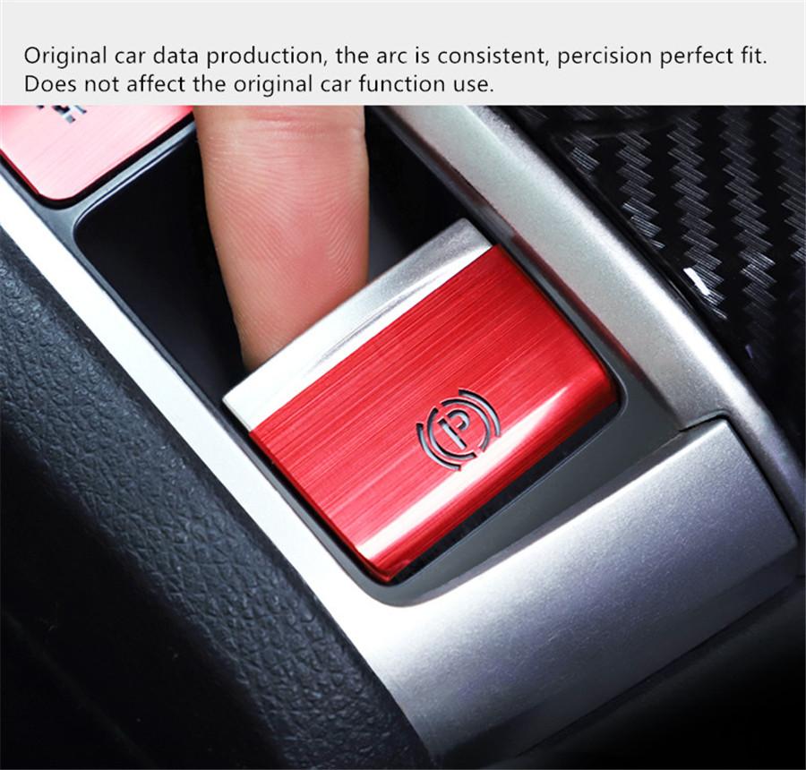 4 Pcs Car Electronic Handbrake Button Cover For Honda Civic 2016 2017 2018 2019