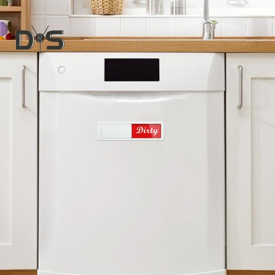 Dirty Clean Dishwasher Magnet Easy to Read Slide Dish Washing Machine Dirty Clean Magnetic Indicator Acrylic Sign Kitchen Decoration