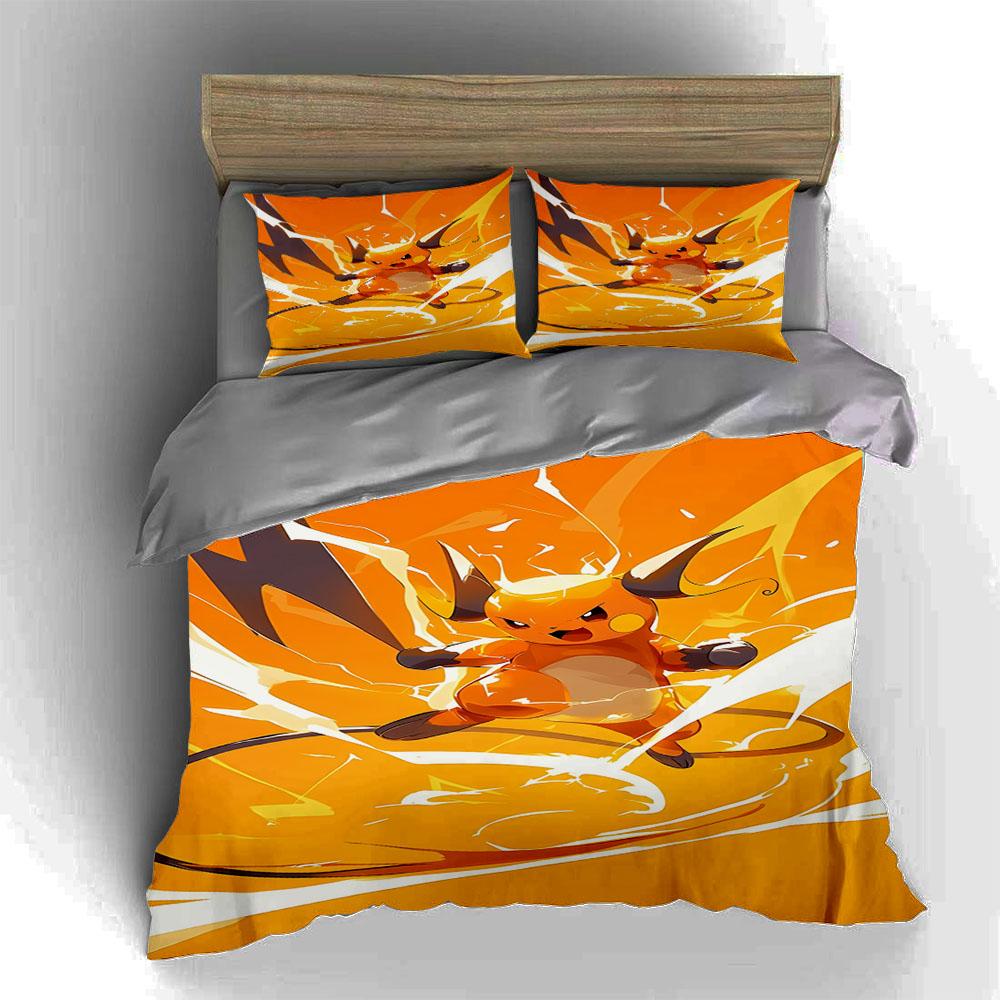 Orange Electric Character Bedding Duvet Cover Sets Duvet Covers Pillowcases Gifts (1 * Duvet Cover 2 * Pillowcases, Without Duvet Insert)