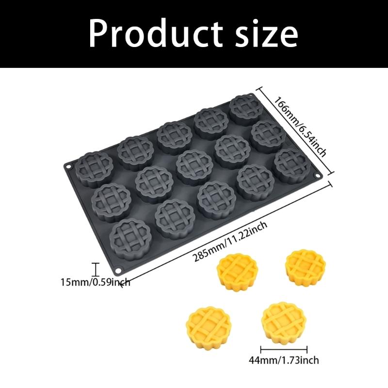 Stampi per dolci in silicone per uso alimentare Realizzano 15 Waffle Rotondi Cioccolatini E Biscotti Articoli Multiuso per la Cottura