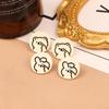 925 Silver Needle Creamy White Teddy Bear & Rabbit Stud Earrings - Simple, Versatile, Girlish Niche Design (B492X)