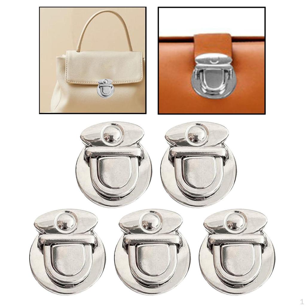 5 Pack Tuck Lock Clasp for Handbag and Wallet Crafting
