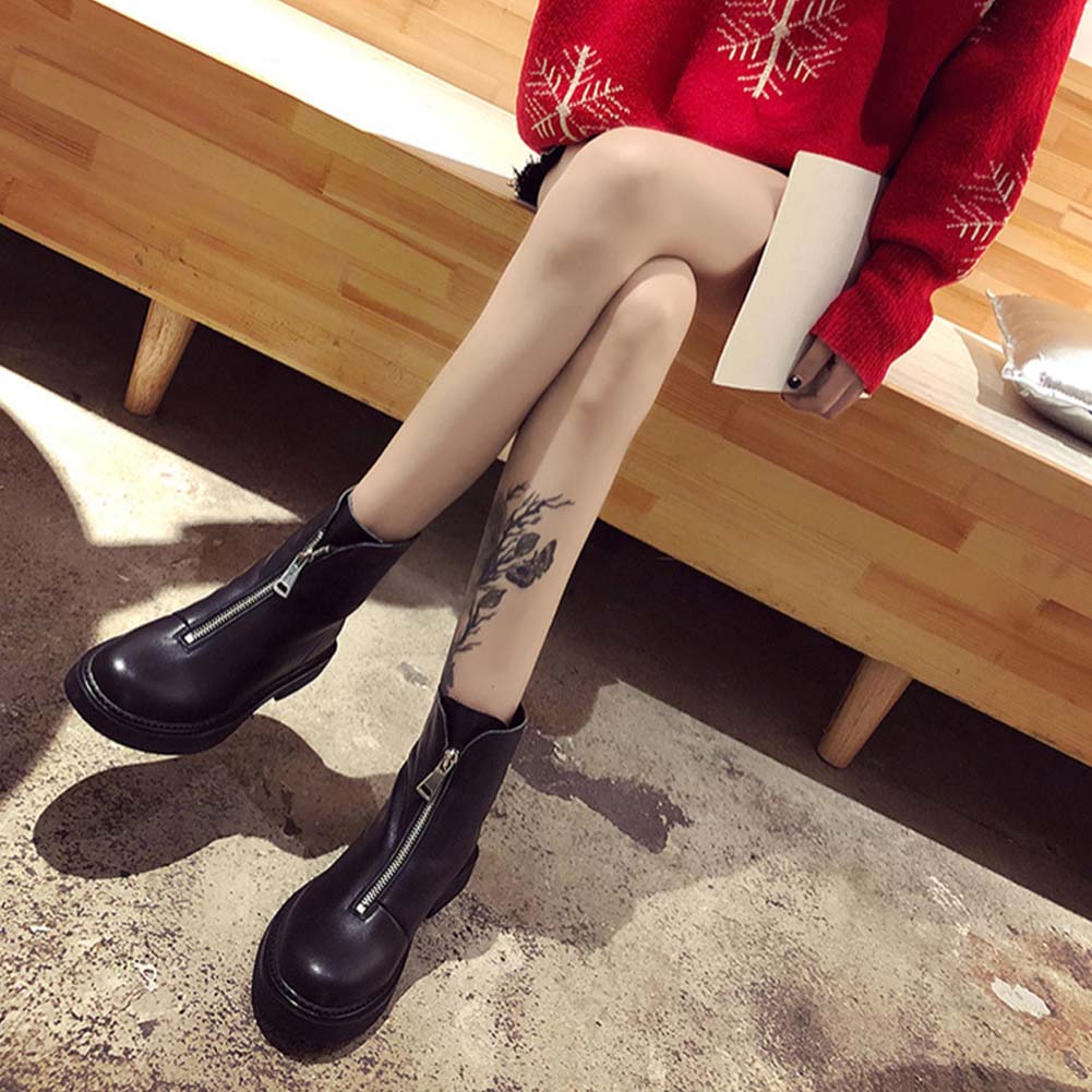 Botas femeninas Cuero genuino Vaca Cómodo cálido felpa Tacón cuadrado  redondo Dedo del pie cremallera Sólido tacón bajo TobillosNueva Mujer Moda  Mujer Botines Mujer comprar a buen precio — entrega gratuita, reseñas
