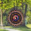 25.4cm 2D Yin Yang Flower Wind Spinner 360° Rotating Hook Laser-Cut Metal Mandala Decor Indoor Outdoor Gift