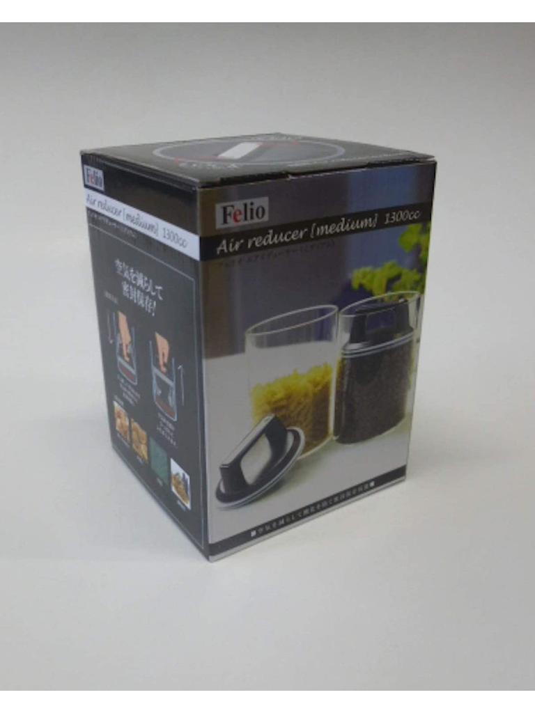 Fujisho Felio Glasaufbewahrung mit Luftregler, keine Farbe, 1 Behälter, Dose, 1300cc, Reduzierer, Größe, Ein-Touch-Bedienung, Luftdicht, Anti-Oxidation,