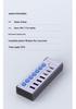 USB 3.0 7-Port Hub Splitter 10Gbps Docking Station with Independent Switches