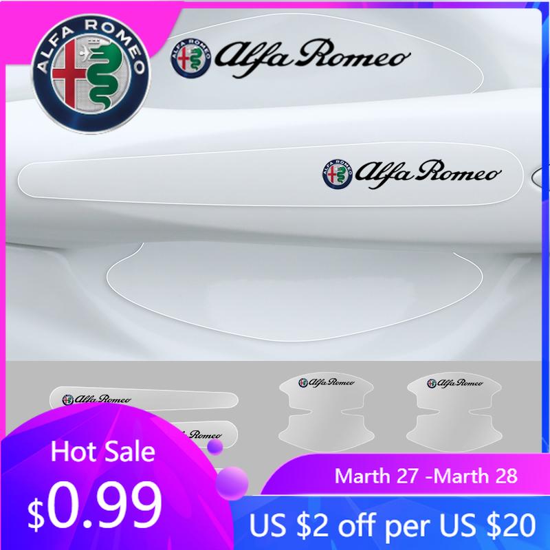 For Alfa Romeo 8Pcs Car Transparent Door Bowl Handle Protective Film Sticker For Alfa Romeo 159 Giulietta Giulia 147 Mito 156 St