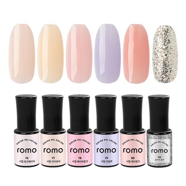 

ROMO Romo Gel Nail Nail 6 комплектов, 12 шт.. Ломозель 6 видов 6г1 [Набор Pure Syrup], 1, 30мл