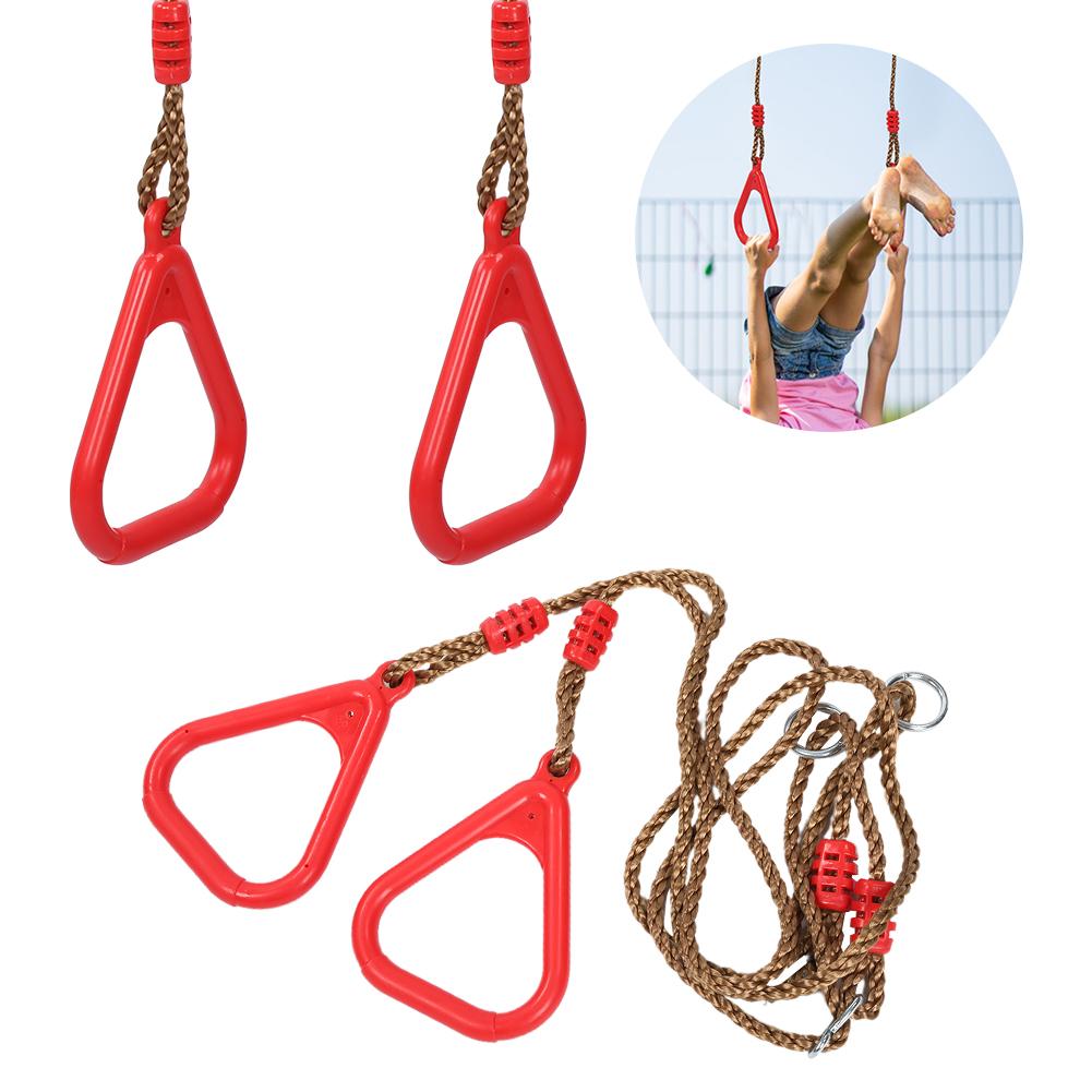 Children Adult Pull Up Rings Plastic Trapeze Swing Triangular Gym Fitness Sports Toy