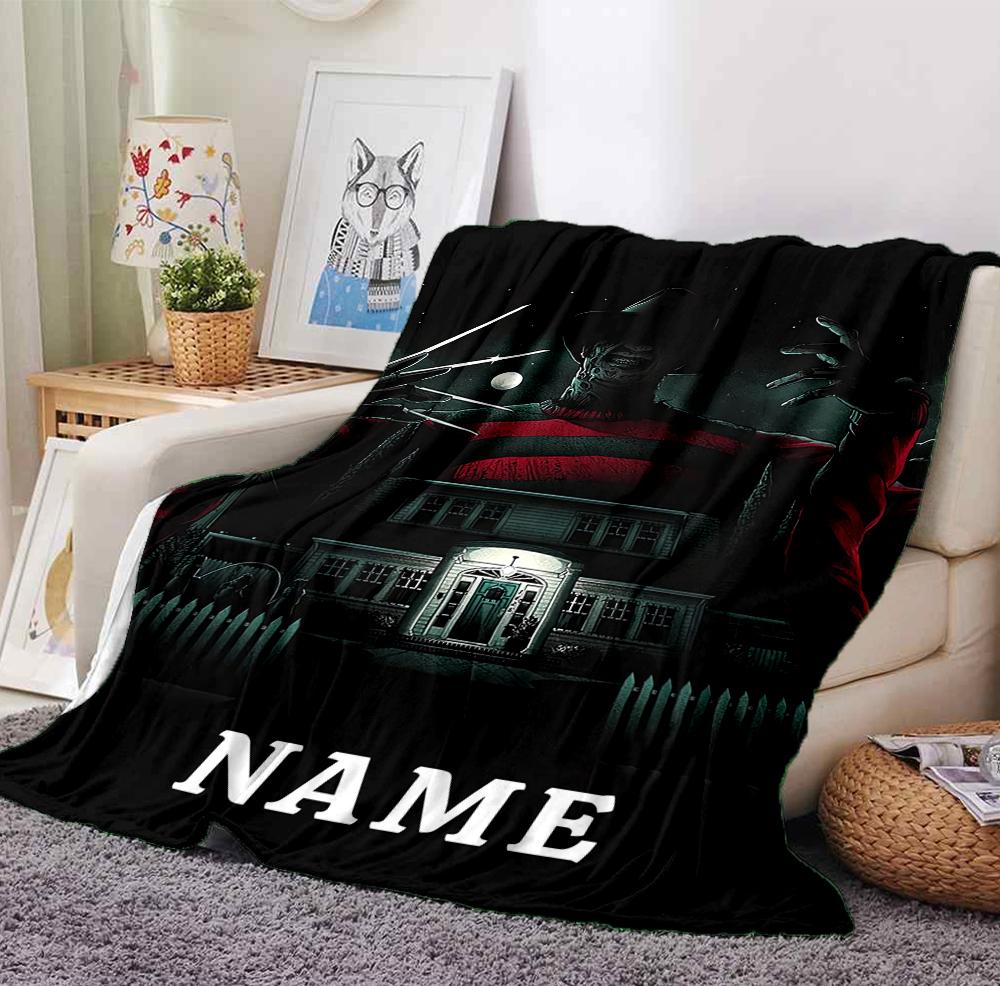 Custom Name Nightmare House Flannel Blanket Throw Blanket Soft Warm Sofa Bed home Decor Unique Gift