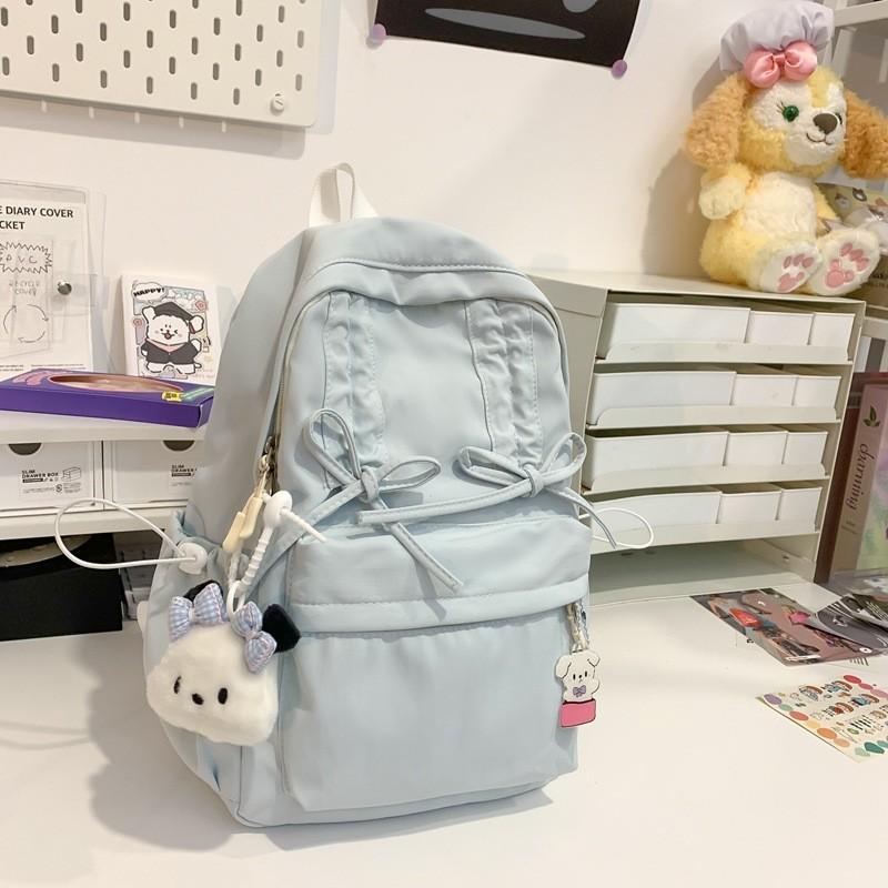 Girls Mini Backpack Nylon Drawstring With Bow For School And Travel