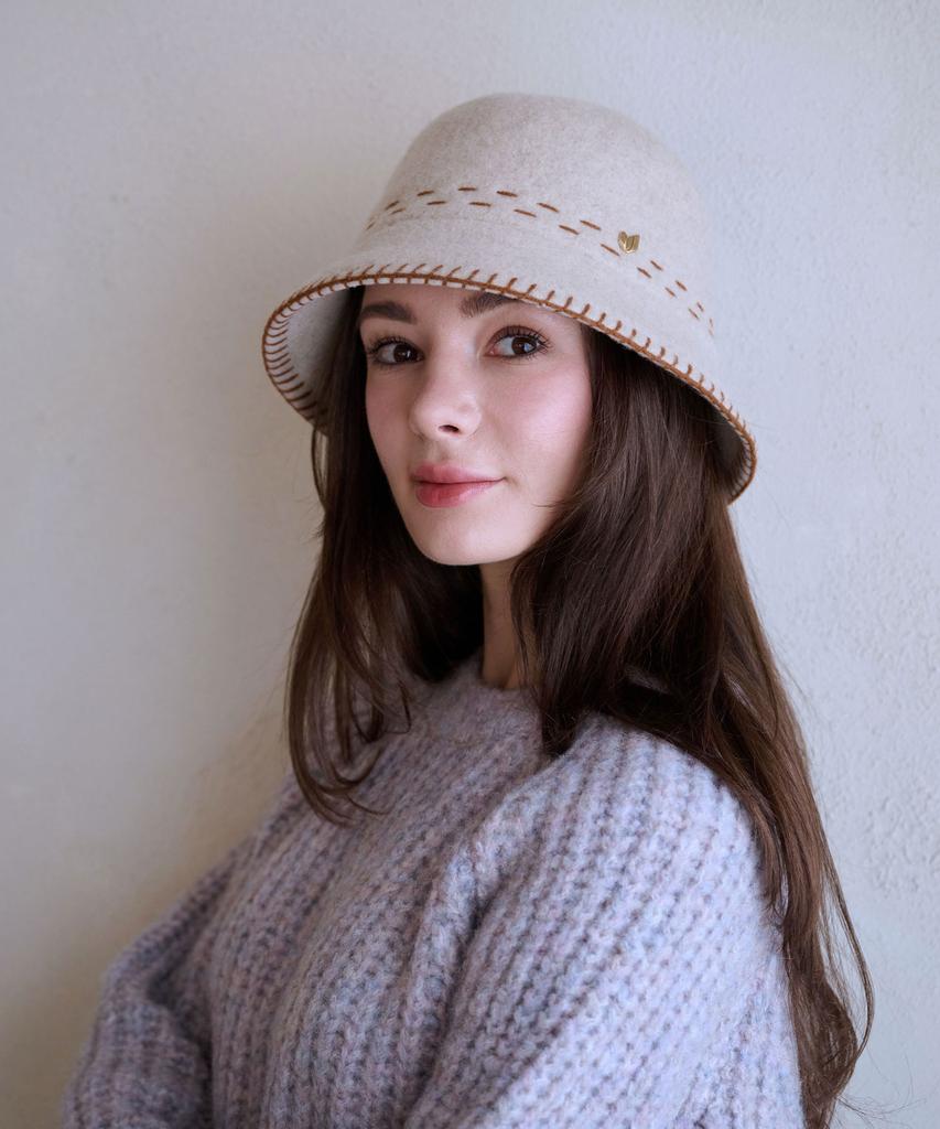 Koipeu Stitch Wool Bucket Hat Cf073Ht044