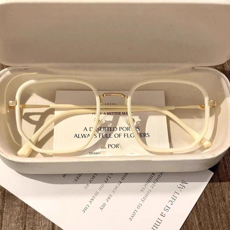 Anti-blue Light Glasses Korean Style Square Metal Eyewear Women Men Luxury Eyeglas Blue Light Blocking Man Lady Computer Eyeglas