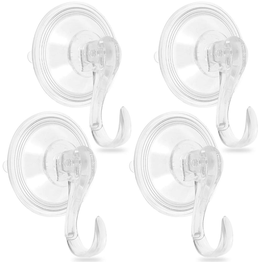 

4/8 шт. крючки с присосками прозрачные многоразовые прочные вакуумные крючки с присосками для стеклянной душевой стены окна кухни ванной комнаты