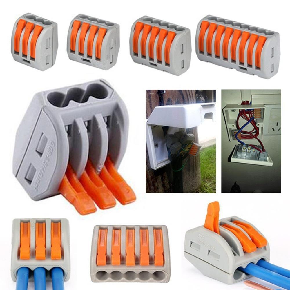 10Pcs Wire Connectors, Lever Nut Connector, Mini Electrical Connectors,Splicing Type Quick Terminal Block Spring Connector
