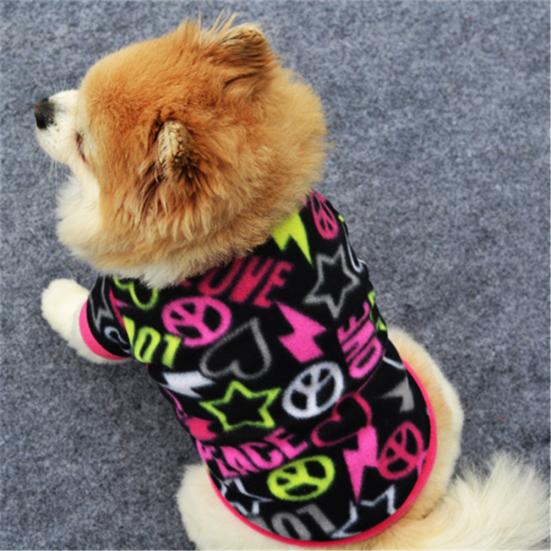 Pet Dog Puppy Winter Soft Warm Heart Star Print Clothes Coat Costume Apparel