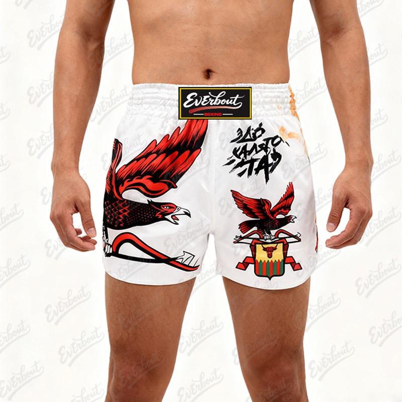 Mens Quick-Dry Muay Thai Shorts With Print Design Boxing Martial Arts Training Competition