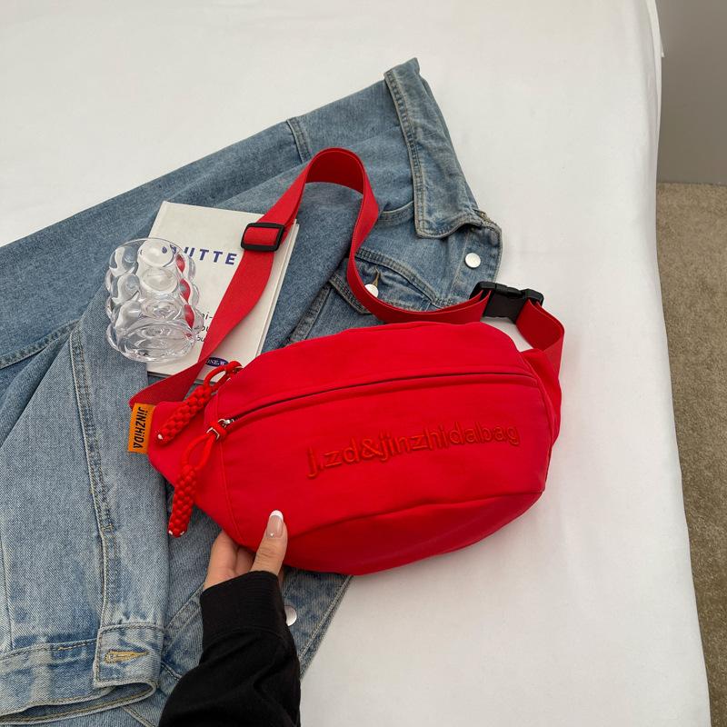 Canvas Mobile Phone Fanny Pack, Men'S And Women'S Breast Bag, Simple Student Small Backpack, Women'S Casual And Light Sports Messenger Bag, Men'S