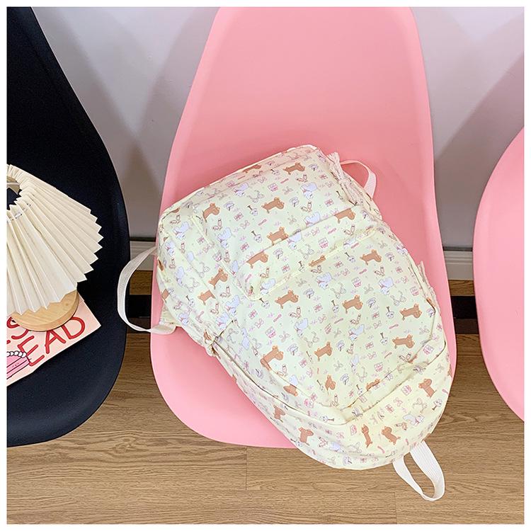 Versatile Floral Dachshund Backpack for Girls, Middle & College Students