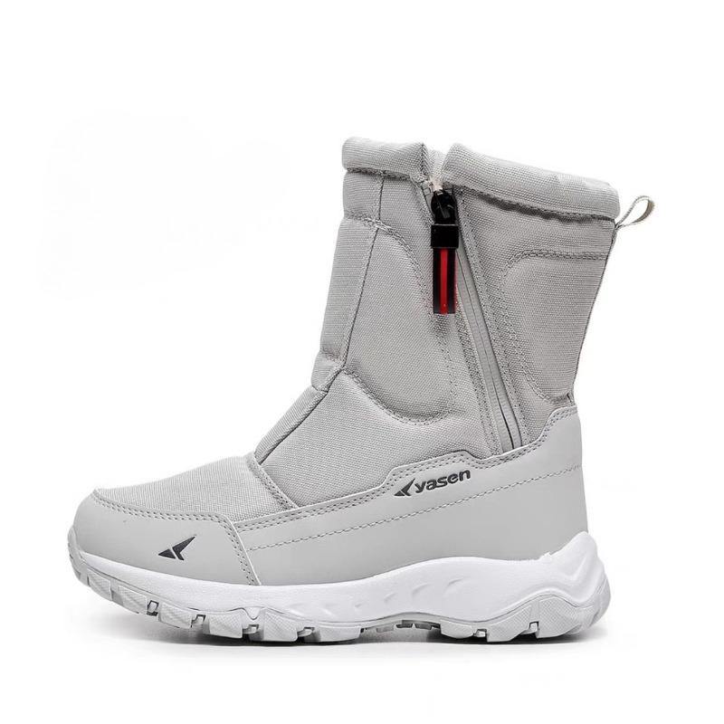 Winter Couple's Snow Mid-Calf Boots Men's and Women's High-Top Thickened Thermal Fleece-Lined Boots WaterproofSlip-Resistant