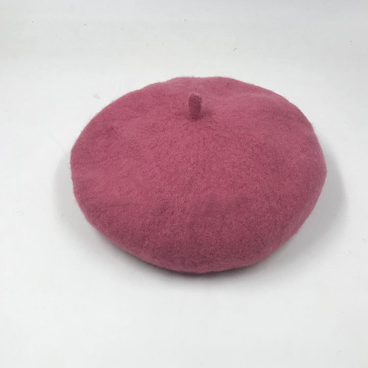 Autumn and winter versatile wool hat beret women's pumpkin hat retro woolen painter hat bud hat tide