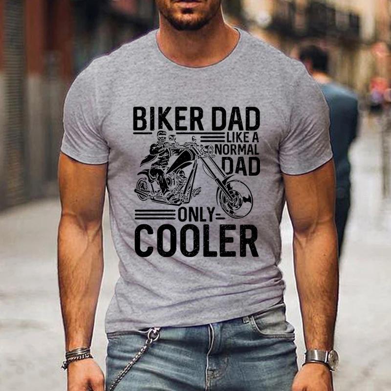 2024 Lustige Designs T-Shirts Biker Papa Nur Cooler Grafik T-Shirts Männer 90er Vintage Kleidung Vatertagsgeschenke Klassisches T-Shirt