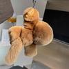 [Cute Little Monkey] Real Rex Rabbit Hair Car Keychain Pendant Ins Internet Celebrity Plush Doll Bag Pendant