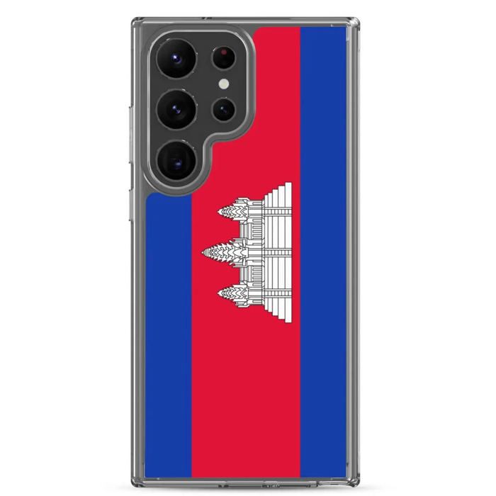 Coque Téléphone – Samsung – Galaxy S21 Ultra – Drapeau Cambodge – Souple – Multicolore