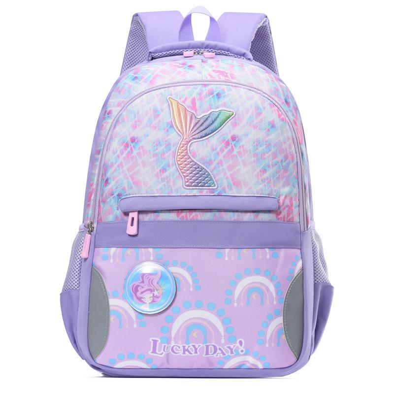 Adorable Mermaid Cartoon School Backpack For Girls With Large Capacity And Oxford Fabric