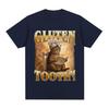 Funny Cat Shirt Gluten Got Me Tootin Meme TShirt Unisex Women Vintage Aesthetic Cotton T Shirts Fashion Oversized Clothing T Shirt