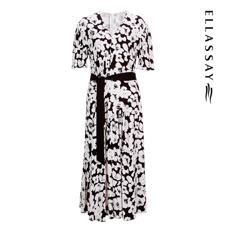 ELLASSAY Women's Waist-Cinching Slimming Floral Dress