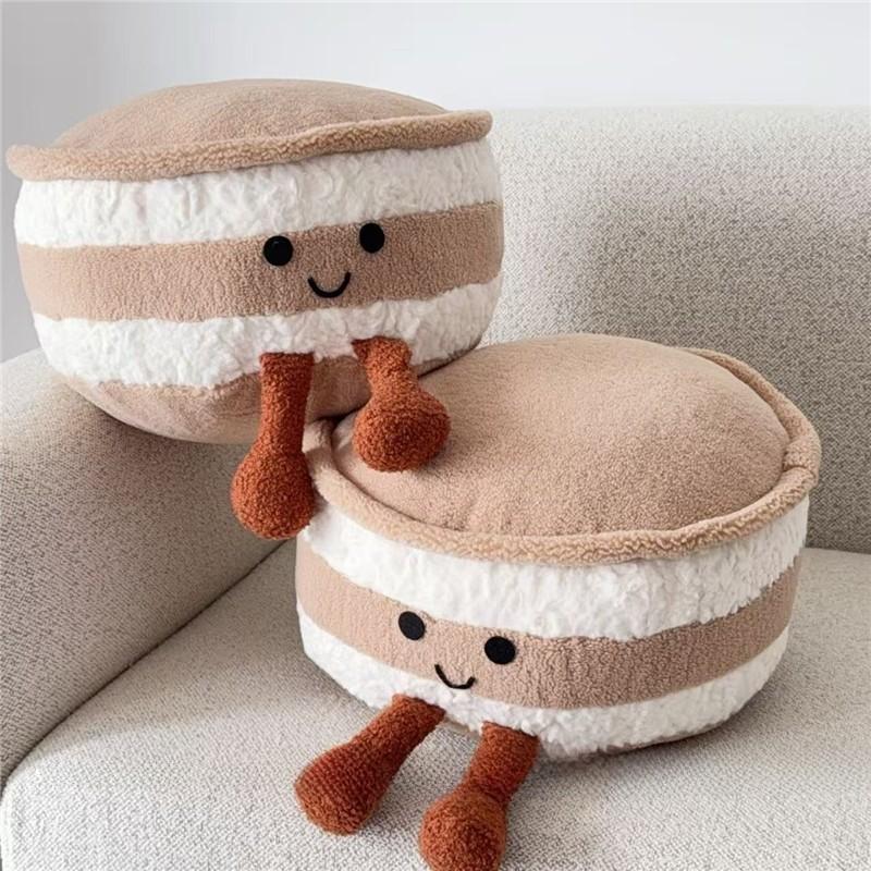 Soft Plush Cake Pillow For Couch Bed Decor With Padded Fill And Design Cute