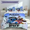 3pcs Custom Name Astro Bot Set,Includes 1 Duvet Cover and 2 Pillowcases,All-season Bedroom Decor