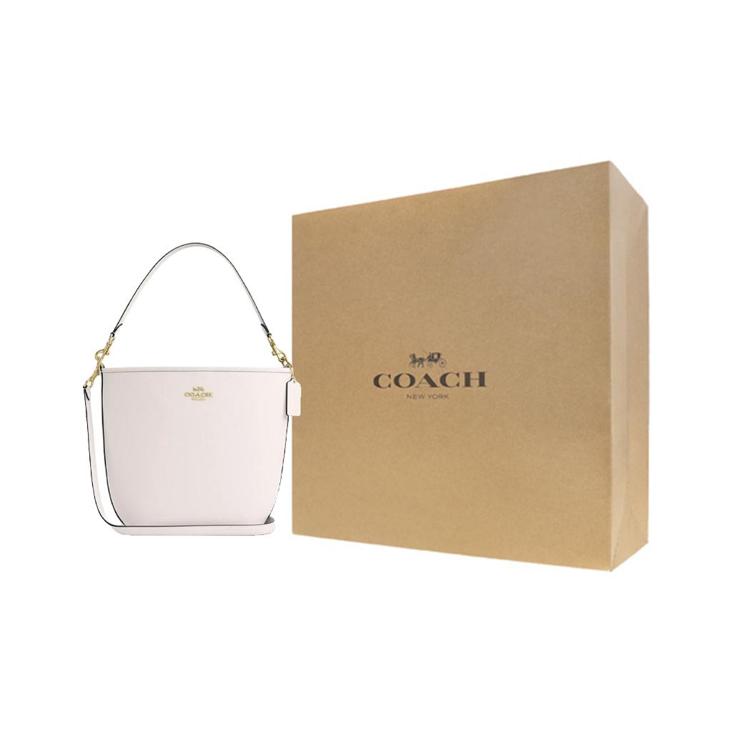 Coach City 34 Detachable Shoulder Strap Snap Closure Leather Crossbody Bag Large Women bags Chalk CT803-IMCHK