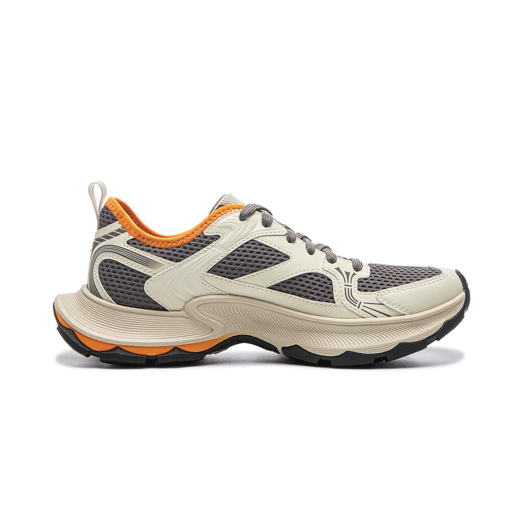 Li Ning Slip Resistant, Abrasion Resistant, Breathable Low top Chunky Sneakers Men's Greige AGCW055-1