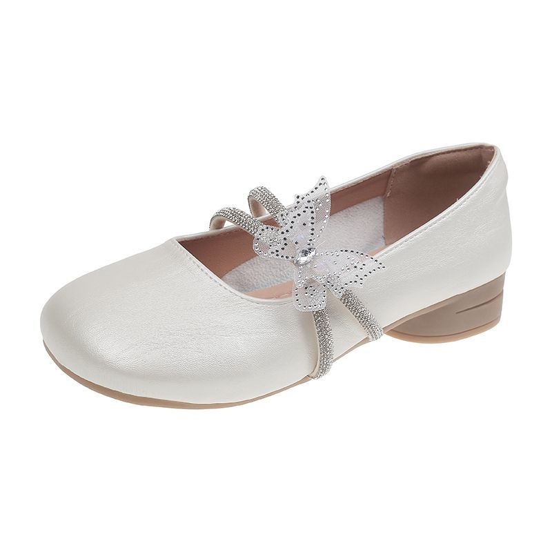 French shallow mouth Mary Jane single shoes women's 2025 summer and autumn new versatile bow with skirt thick heel small leather shoes