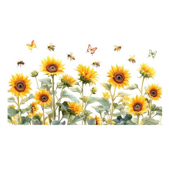 Colorful Floral Window Sticker Removable Flower Window Clings Waterproof Static Window Decal for Home Office Bedroom Bathroom Decor