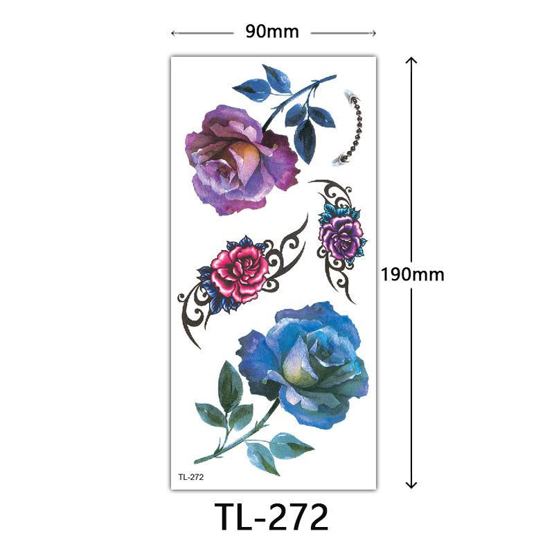 Flower Tattoo Stickers, Color Sketch Tattoo Stickers, English Letters, Wedding Photography Tattoo