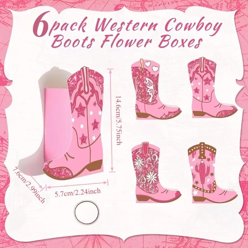 Latests Models Western Cowgirl Boots Flower Boxes Centerpiece Gift Box Shape Party Decoration Rodeo Table Decor Boot Vase