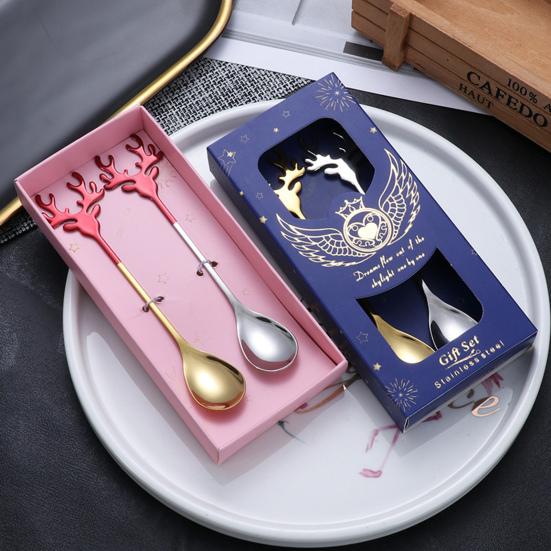 Deer Head Shape Stirring Spoon Multifunction Safe 304 Stainless Steel Spoon