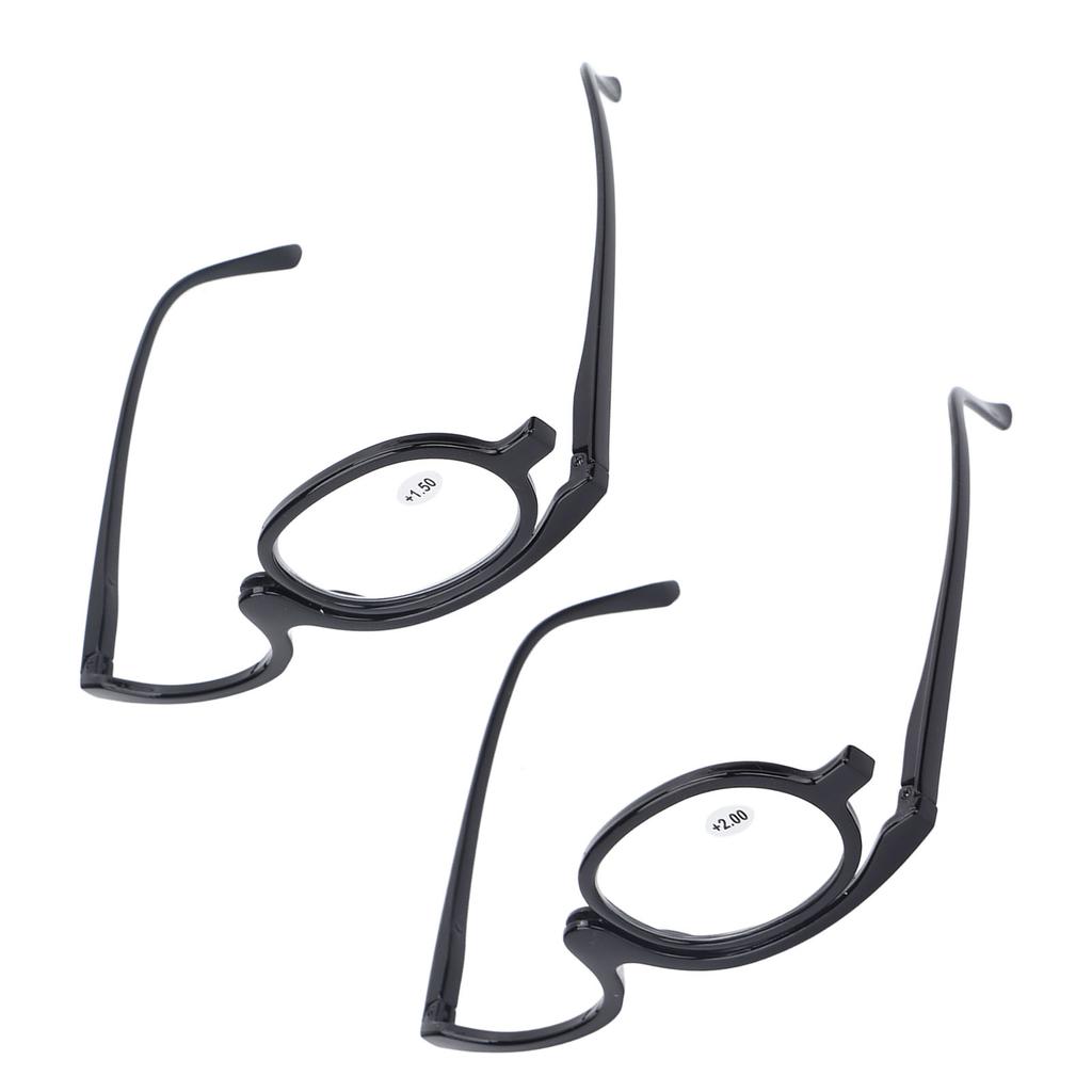 Magnifying Makeup Glasses Eye Flip Down Lens Fashionable Makeup Single Sided Glasses Black
