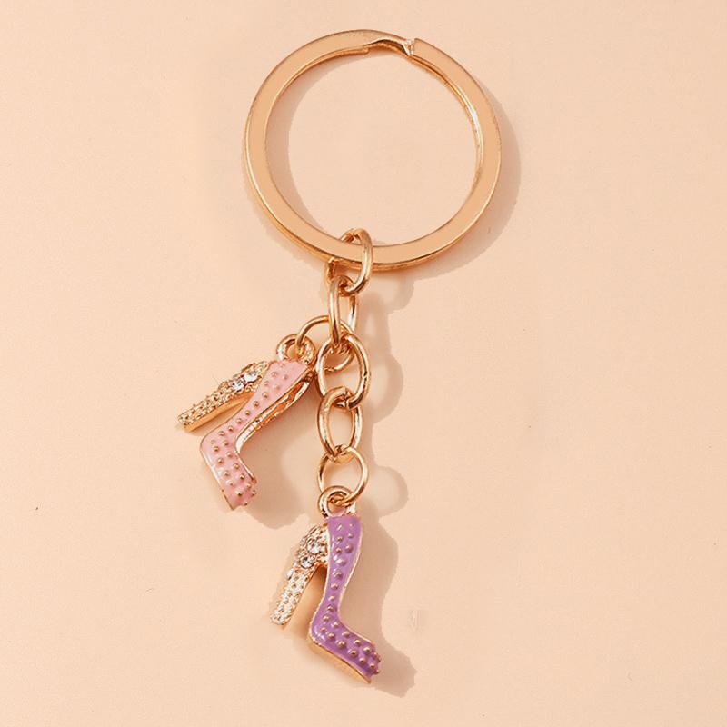 Aihua Elegant Brand Design Red Lips Highheels Perfume Lipsticks Keychains For Women Girls Handbag Pendant Keyrings Jewelry Gift