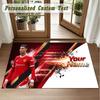 Crystal Velvet Square Rug Custom NameCristiano Ronaldo Pattern Non Slip Home Floor Decor Rug